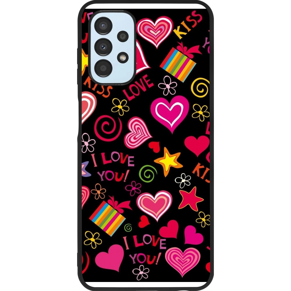 Samsung Galaxy A13 5G Case Hülle - Silikon schwarz Valentine 2023 love symbols