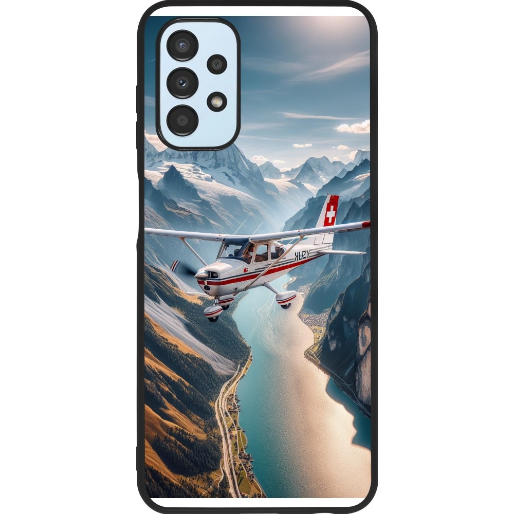 Samsung Galaxy A13 5G Case Hülle - Silikon schwarz Schweizer Alpenflug