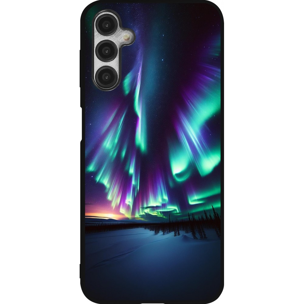 Samsung Galaxy A14 5G Case Hülle - Silikon schwarz Funkelndes Nordlicht