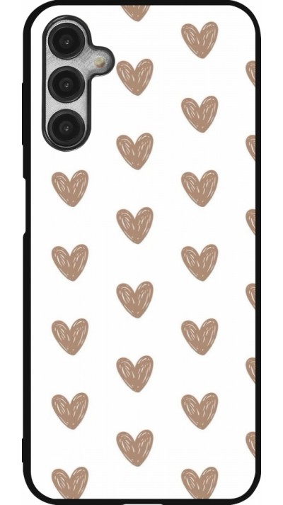 Samsung Galaxy A14 5G Case Hülle - Silikon schwarz Autumn 2024 brown hearts