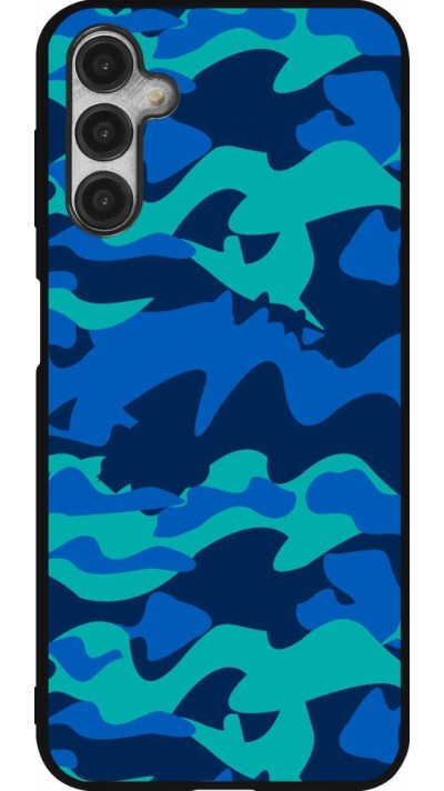 Samsung Galaxy A14 5G Case Hülle - Silikon schwarz Camo Blue