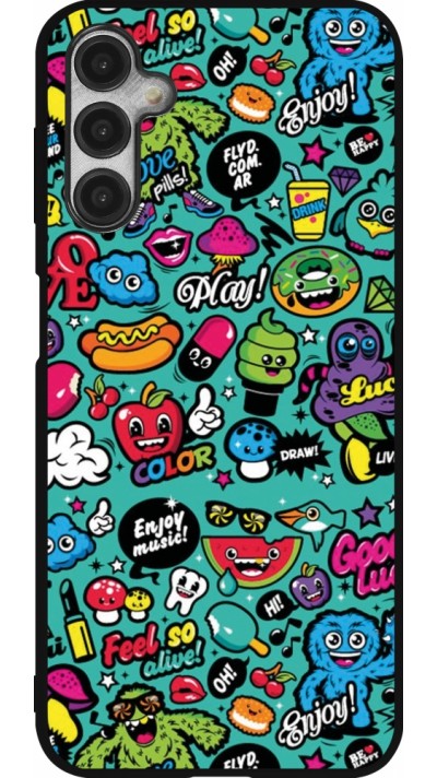 Samsung Galaxy A14 5G Case Hülle - Silikon schwarz Cartoons old school