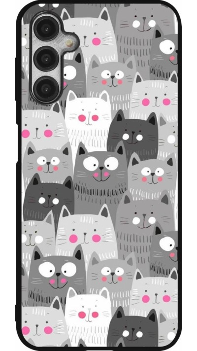 Samsung Galaxy A14 5G Case Hülle - Silikon schwarz Katzenschwärme