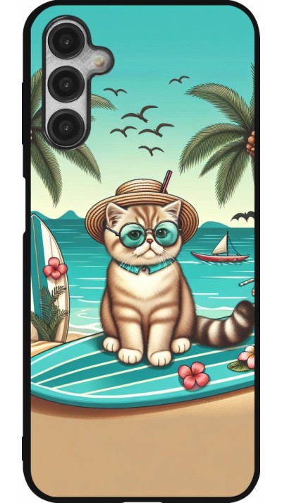 Samsung Galaxy A14 5G Case Hülle - Silikon schwarz Chat Surf Stil