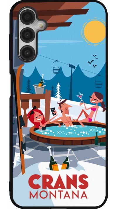 Samsung Galaxy A14 5G Case Hülle - Silikon schwarz Crans-Montana Mountain Jacuzzi