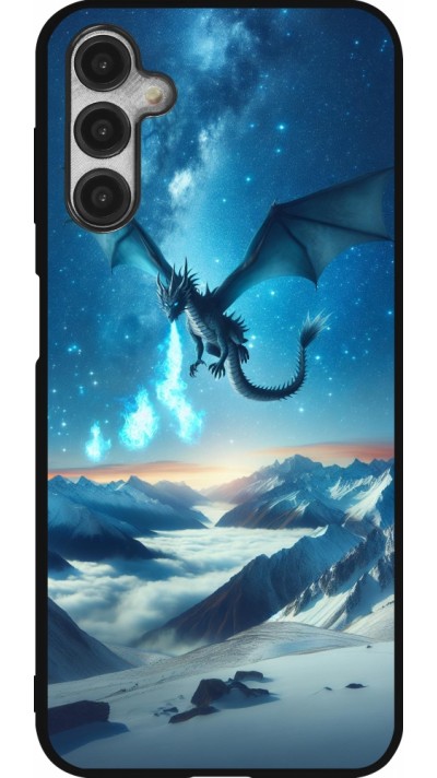 Samsung Galaxy A14 5G Case Hülle - Silikon schwarz Drache nächtliche Berg