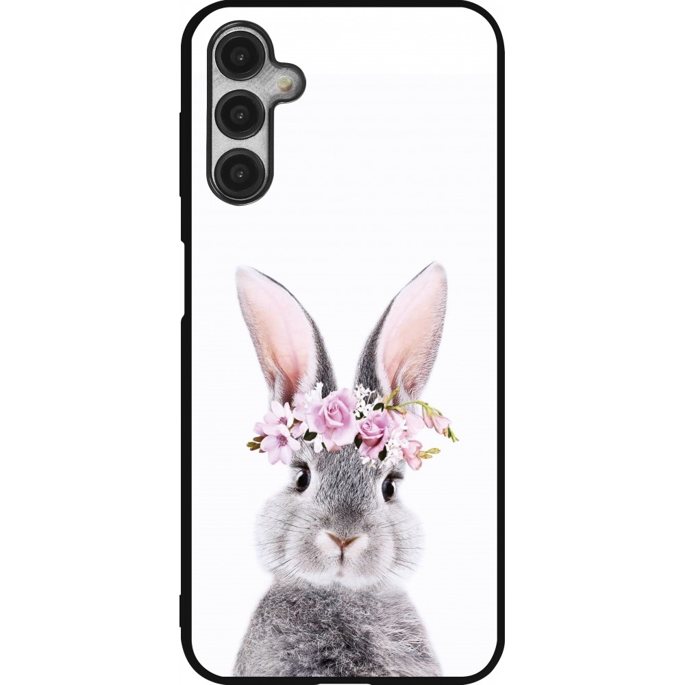 Samsung Galaxy A14 5G Case Hülle - Silikon schwarz Easter 2023 flower bunny