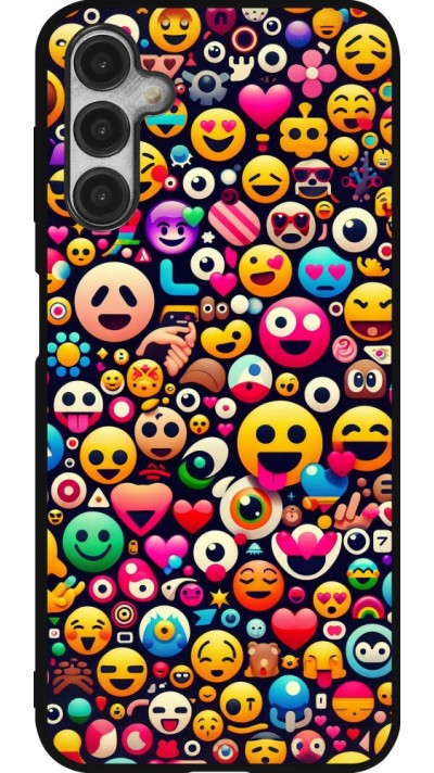 Samsung Galaxy A14 5G Case Hülle - Silikon schwarz Emoji Mix Farbe