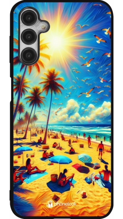 Samsung Galaxy A14 5G Case Hülle - Silikon schwarz Sommer Paradies Farbe