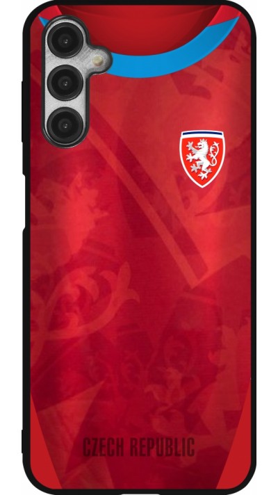 Coque Samsung Galaxy A14 5G - Silicone rigide noir Maillot de football République Tchèque personnalisable