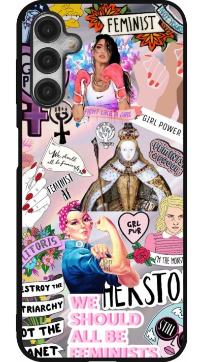 Samsung Galaxy A14 5G Case Hülle - Silikon schwarz Girl Power Collage