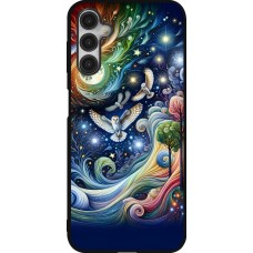 Samsung Galaxy A14 5G Case Hülle - Silikon schwarz Fliegender Blumen-Eule