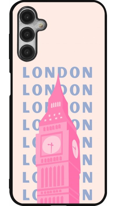 Samsung Galaxy A14 5G Case Hülle - Silikon schwarz London Pink Print