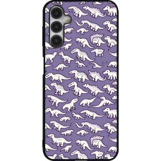 Samsung Galaxy A14 5G Case Hülle - Silikon schwarz Mini-Dino-Muster violett