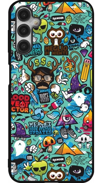 Samsung Galaxy A14 5G Case Hülle - Silikon schwarz Mixed Cartoons Turquoise