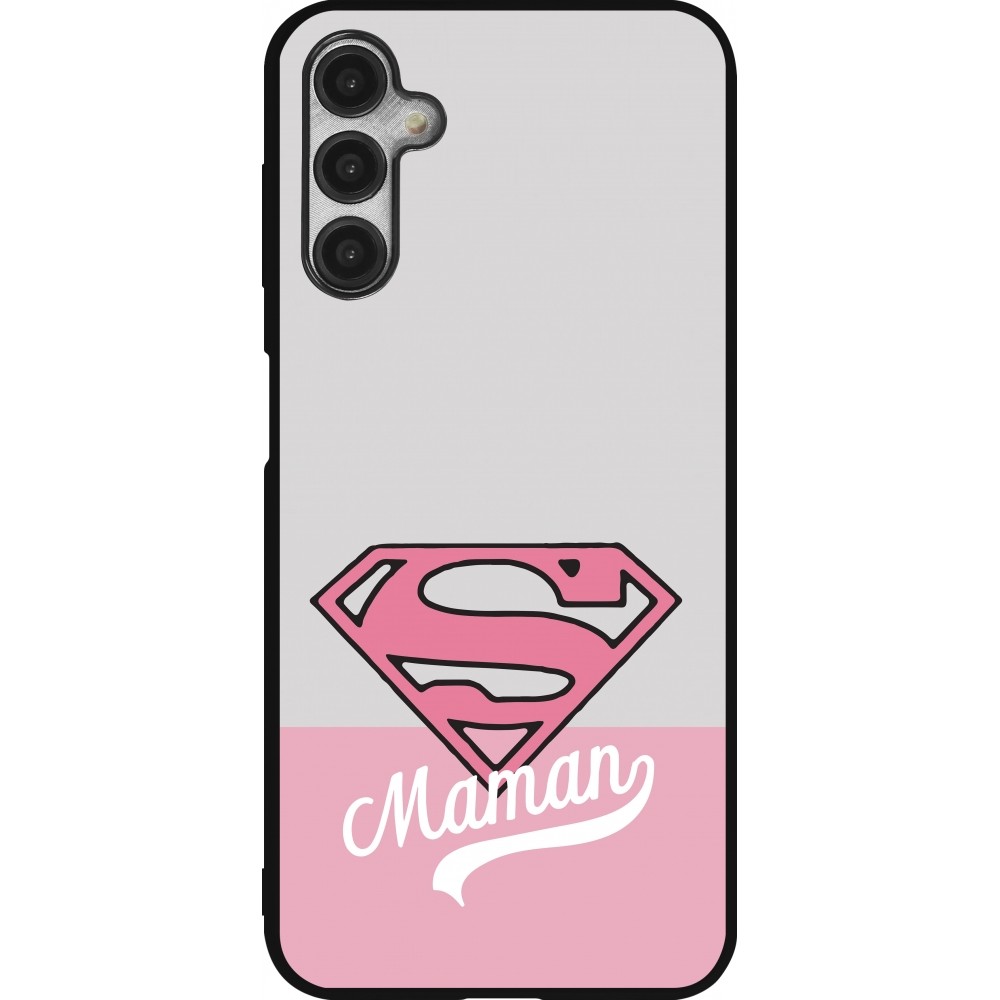 Samsung Galaxy A14 5G Case Hülle - Silikon schwarz Mom 2024 Super hero maman