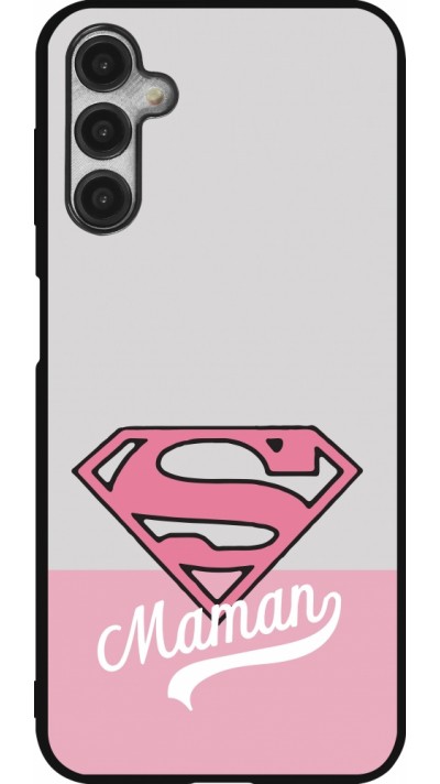 Samsung Galaxy A14 5G Case Hülle - Silikon schwarz Mom 2024 Super hero maman