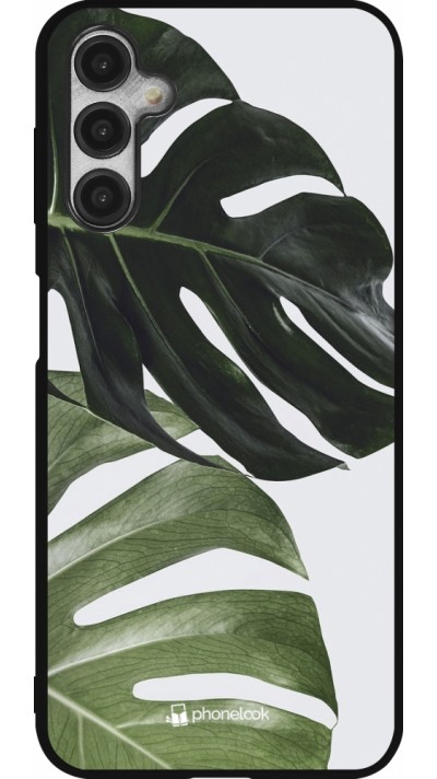 Samsung Galaxy A14 5G Case Hülle - Silikon schwarz Monstera Plant