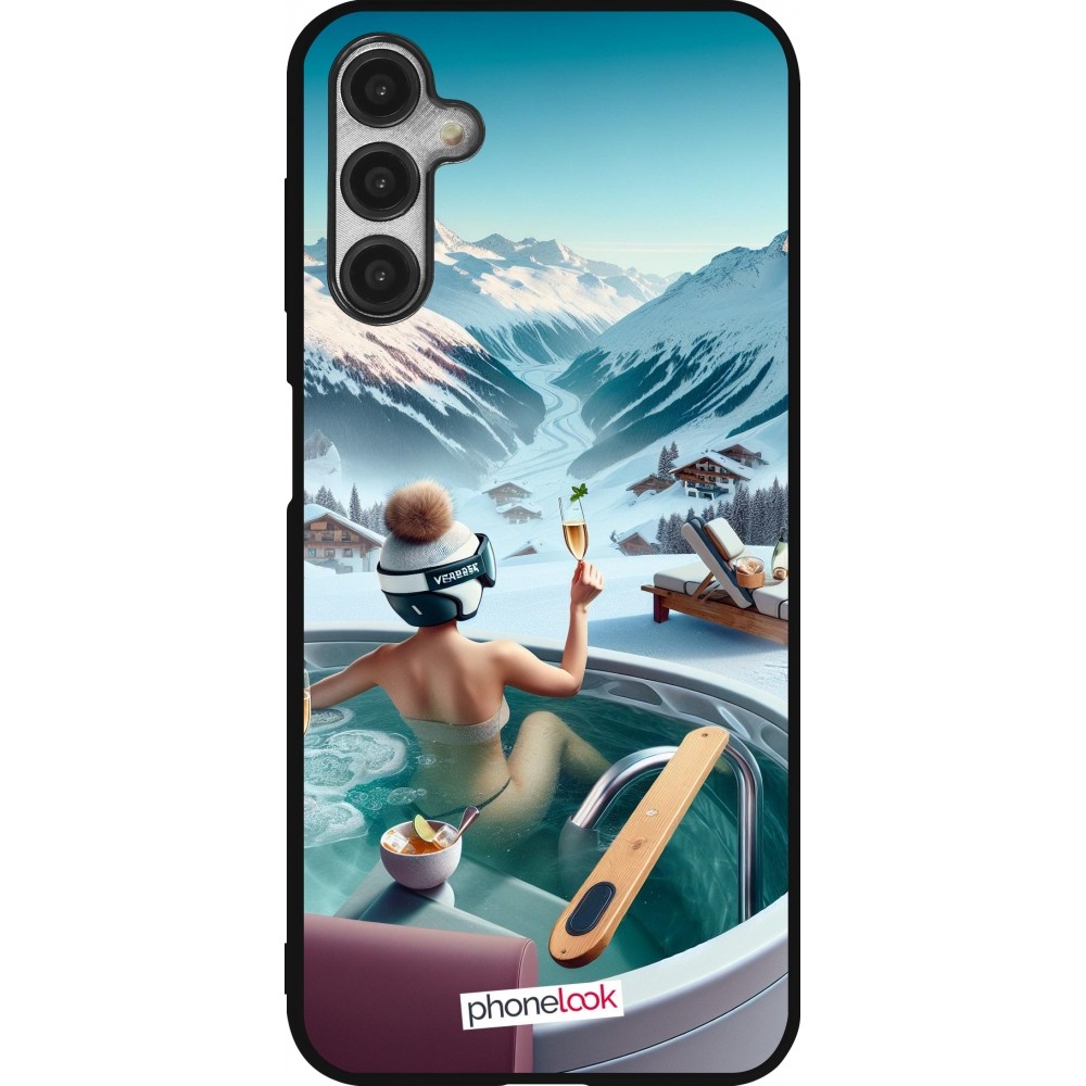 Samsung Galaxy A14 5G Case Hülle - Silikon schwarz Berg Glamour Whirlpool