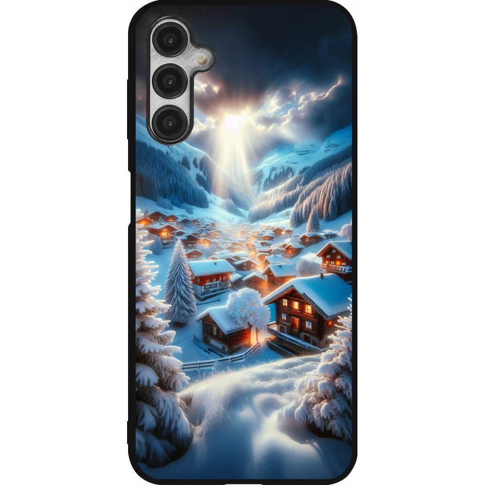 Samsung Galaxy A14 5G Case Hülle - Silikon schwarz Berg Schnee Licht