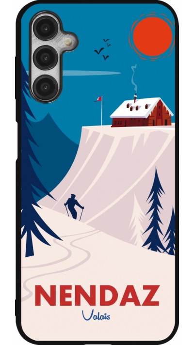Coque Samsung Galaxy A14 5G - Silicone rigide noir Nendaz Cabane Ski