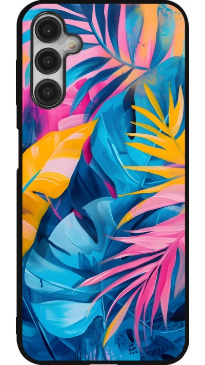 Coque Samsung Galaxy A14 5G - Silicone rigide noir Palms Blue