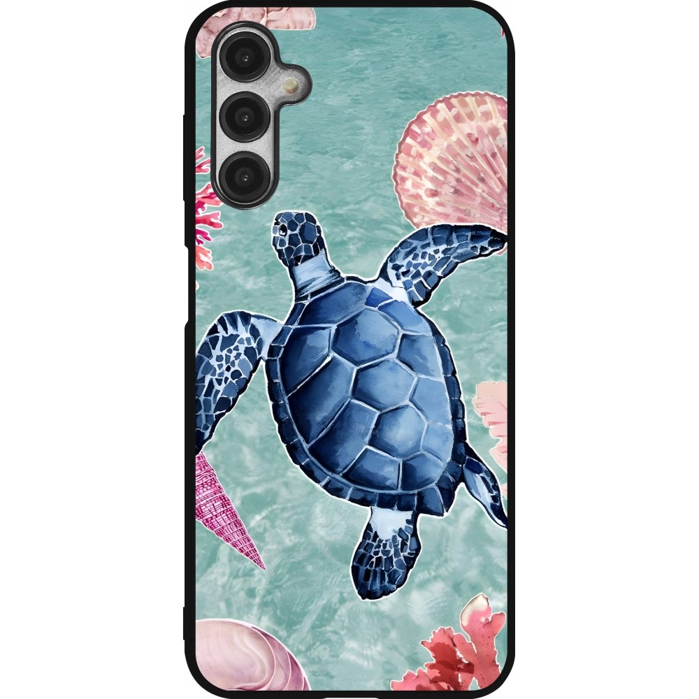 Samsung Galaxy A14 5G Case Hülle - Silikon schwarz Preppy Turtle