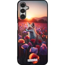 Samsung Galaxy A14 5G Case Hülle - Silikon schwarz Purpurroter Fuchs bei Dammerung