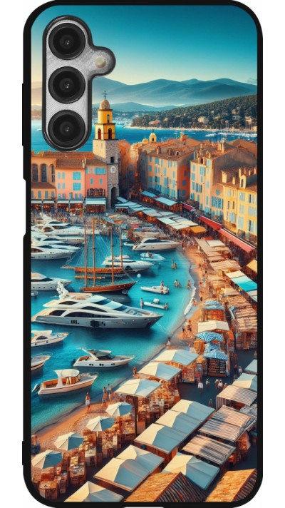 Coque Samsung Galaxy A14 5G - Silicone rigide noir Saint-Tropez Beach