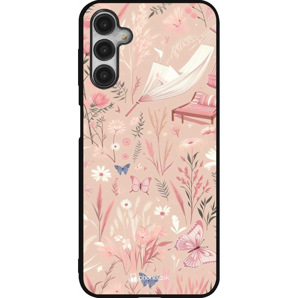 Samsung Galaxy A14 5G Case Hülle - Silikon schwarz Sommer Pastellmuster