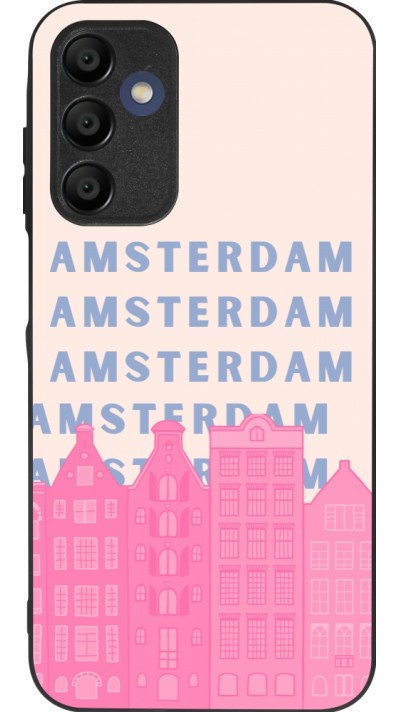 Samsung Galaxy A15 Case Hülle - Silikon schwarz Amsterdam Pink Print