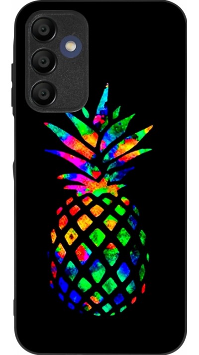 Samsung Galaxy A15 Case Hülle - Silikon schwarz Ananas Multi-colors