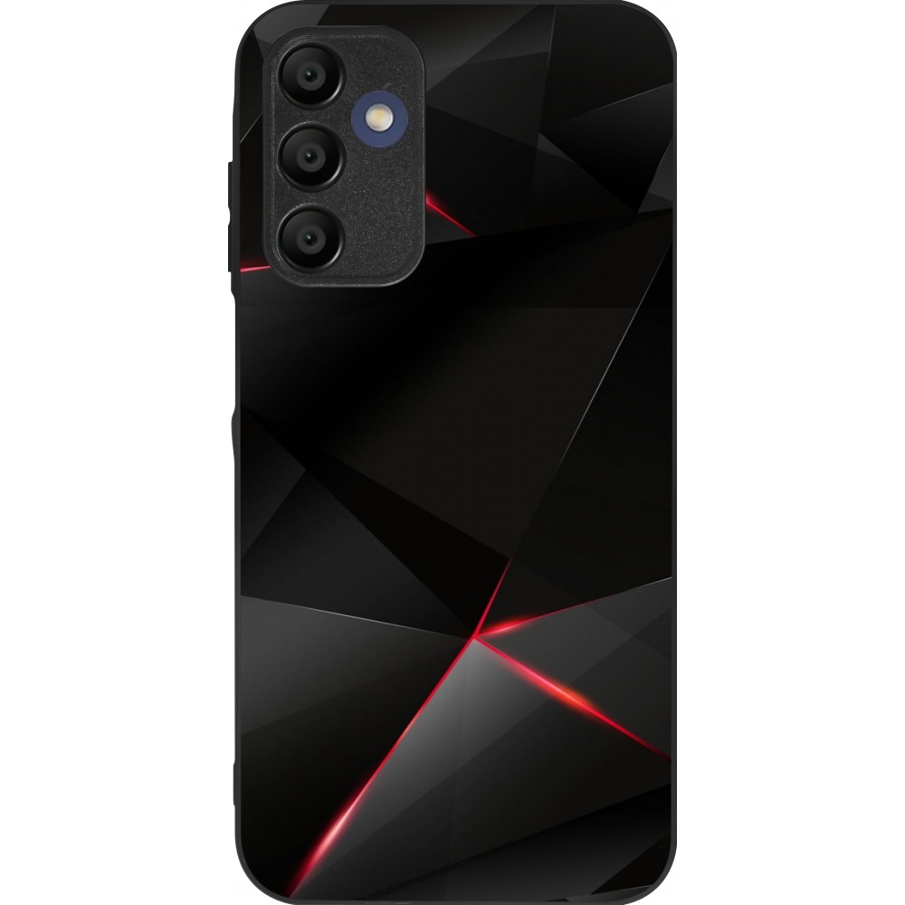 Samsung Galaxy A15 Case Hülle - Silikon schwarz Black Red Lines