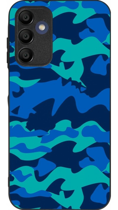 Samsung Galaxy A15 Case Hülle - Silikon schwarz Camo Blue