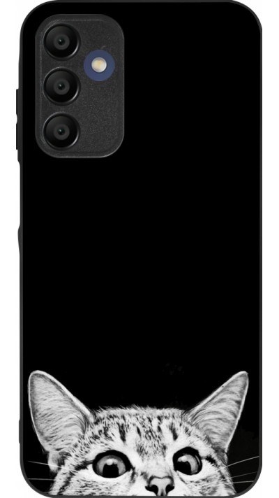 Samsung Galaxy A15 Case Hülle - Silikon schwarz Cat Looking Up Black