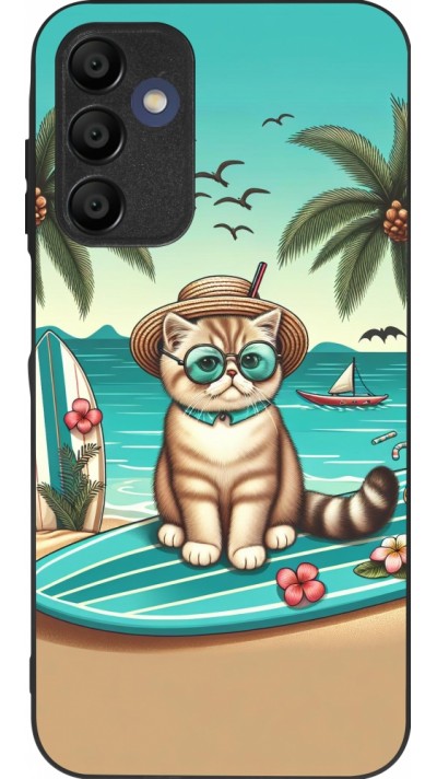 Samsung Galaxy A15 Case Hülle - Silikon schwarz Chat Surf Stil