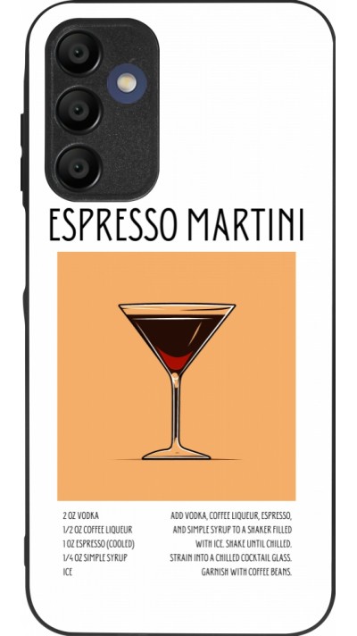 Samsung Galaxy A15 Case Hülle - Silikon schwarz Cocktail Rezept Espresso Martini