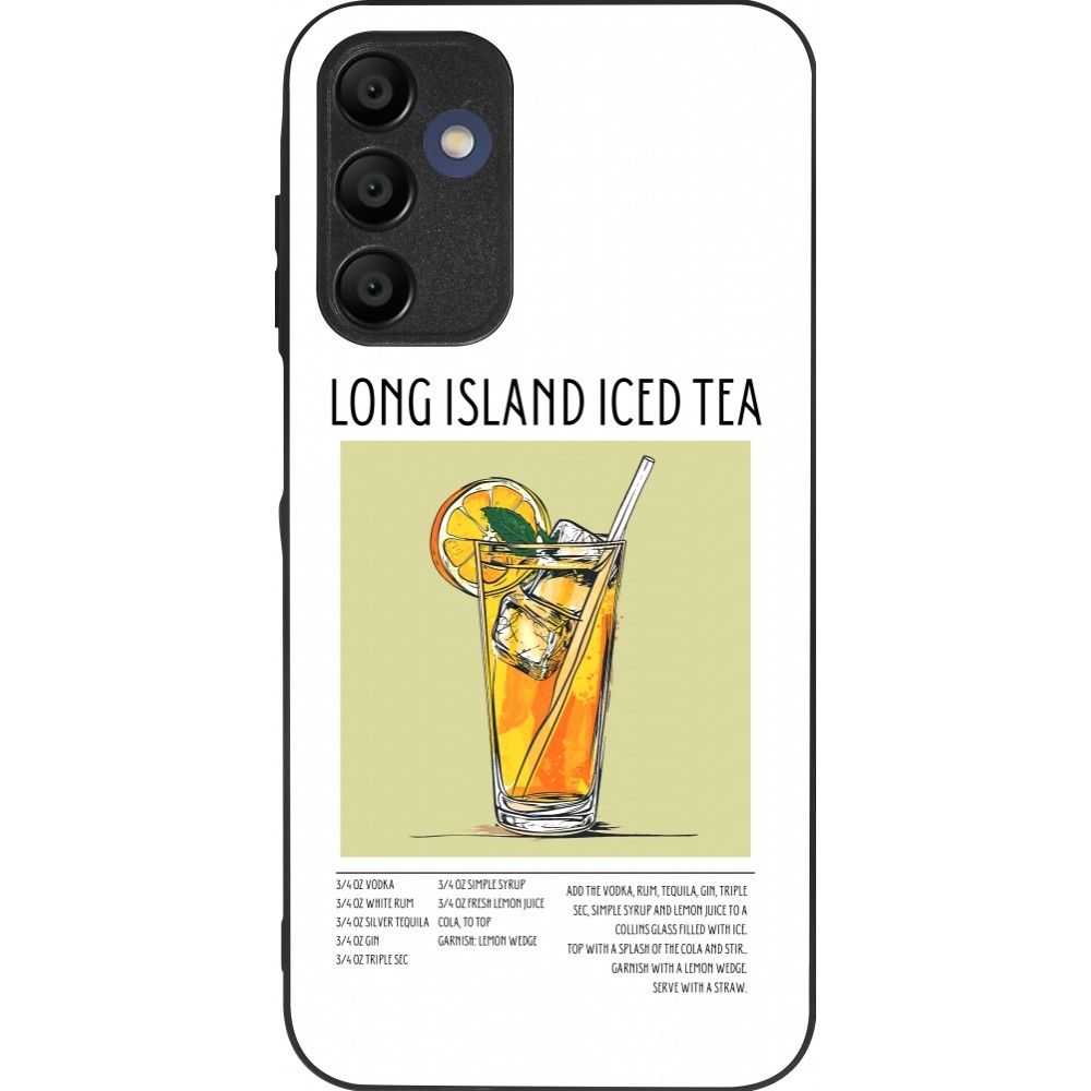 Samsung Galaxy A15 Case Hülle - Silikon schwarz Cocktail Rezept Long Island Ice Tea