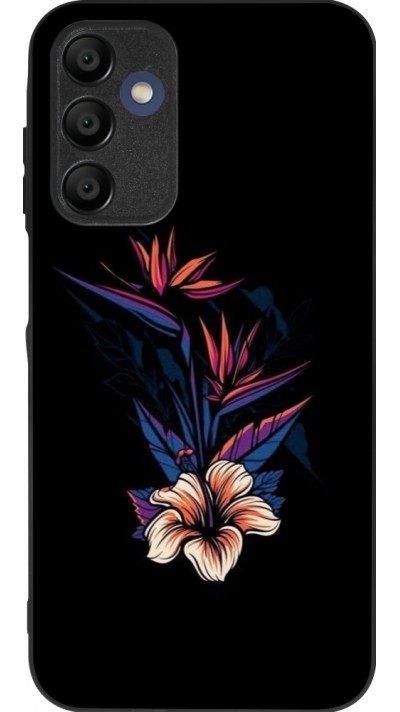 Samsung Galaxy A15 Case Hülle - Silikon schwarz Dark Flowers