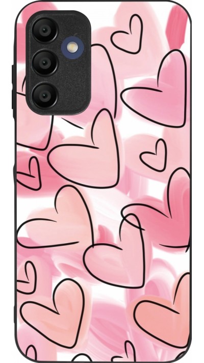 Samsung Galaxy A15 Case Hülle - Silikon schwarz Easter 2023 pink hearts