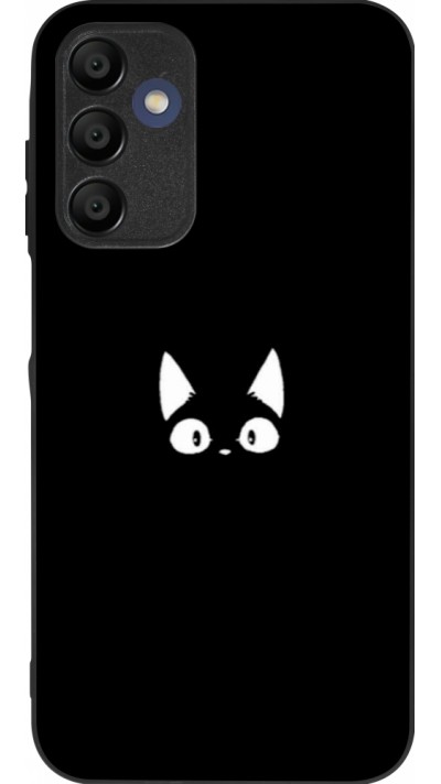 Samsung Galaxy A15 Case Hülle - Silikon schwarz Funny cat on black