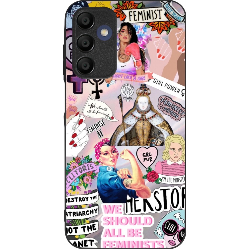 Samsung Galaxy A15 Case Hülle - Silikon schwarz Girl Power Collage