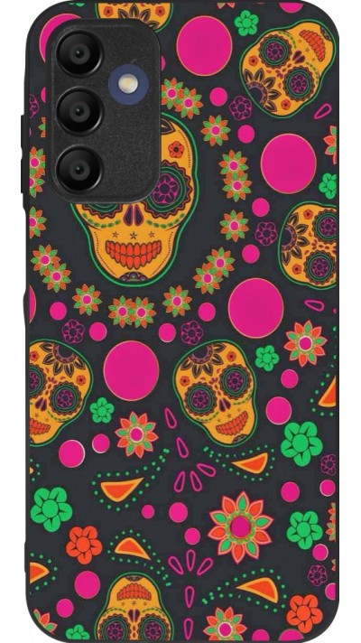 Samsung Galaxy A15 Case Hülle - Silikon schwarz Halloween 22 colorful mexican skulls