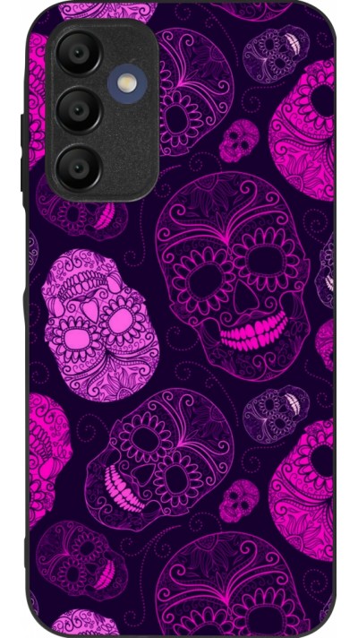 Samsung Galaxy A15 Case Hülle - Silikon schwarz Halloween 2023 pink skulls