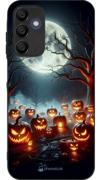 Samsung Galaxy A15 Case Hülle - Silikon schwarz Halloween 2024 Viele Kuerbisse