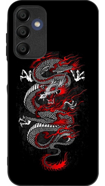 Samsung Galaxy A15 Case Hülle - Silikon schwarz Japanese style Dragon Tattoo Red Black