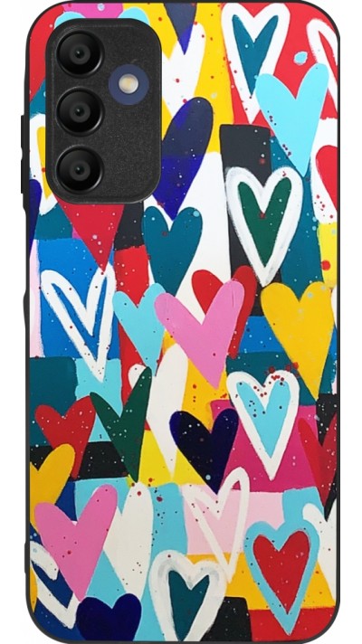 Samsung Galaxy A15 Case Hülle - Silikon schwarz Joyful Hearts