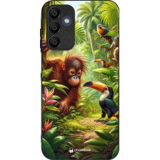 Samsung Galaxy A15 Case Hülle - Silikon schwarz Tropischer Dschungel Tayrona