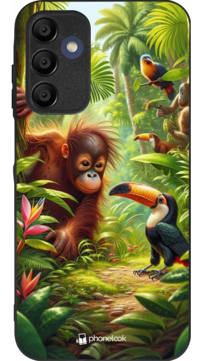 Samsung Galaxy A15 Case Hülle - Silikon schwarz Tropischer Dschungel Tayrona