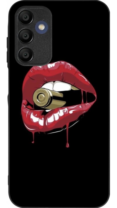 Samsung Galaxy A15 Case Hülle - Silikon schwarz Lips bullet